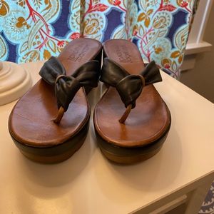 Miz Mooz black leather platform sandals size 37cm